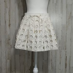 Juicy Couture Knit Cream Eyelet Pattern Sk…